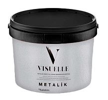 Декоративная краска с металлическим эффектом VISUELLE Metalik Серебристая 2,5 кг, Kalekim